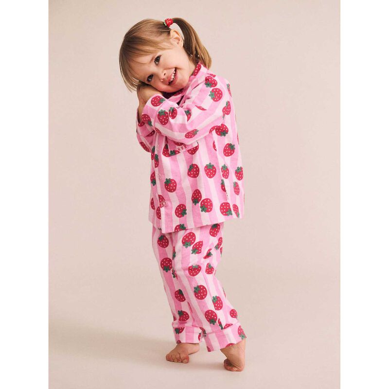 Huxbaby Strawberry Fields Forever Stripe Flannel Pj image number 3